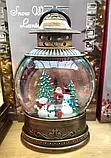 Новорічна музична нічник-світильник WDL 2103C Музична куля з Сніговиками, фото 3