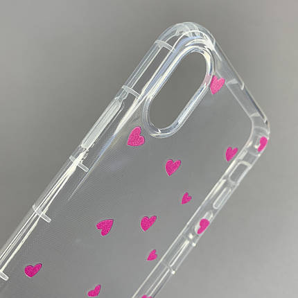 Чохол для Apple iPhone X / Xs чохол з рожевими сердечками на телефон айфон х / хс прозорий a01f, фото 2
