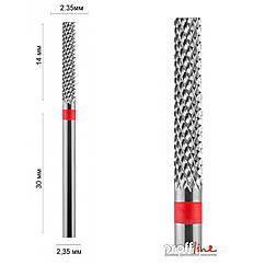 Фреза твердосплавна 21023 DLX Циліндр Ø 2.35 мм червона (DXF000651)