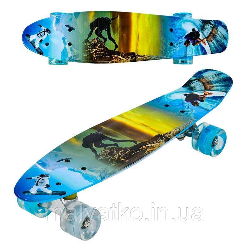 Скейт (піні борд) Penny board зі світними колесами арт. 3270, фото 1
