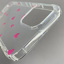 Чохол для Apple iPhone 13 Pro Max чохол із рожевими сердечками на телефон айфон 13 про макс прозорий a01f, фото 4