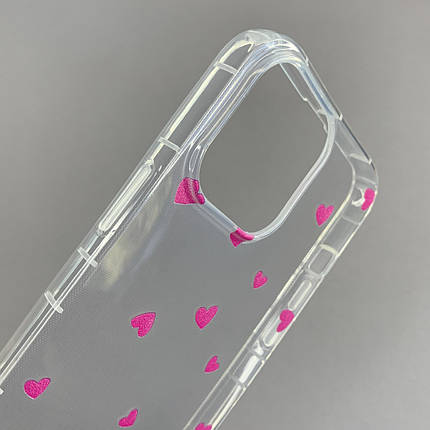 Чохол для Apple iPhone 13 Pro Max чохол із рожевими сердечками на телефон айфон 13 про макс прозорий a01f, фото 2
