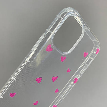 Чохол для Apple iPhone 11 чохол із рожевими сердечками на телефон айфон 11 прозорий a01f, фото 2