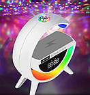 Promo Ціна! Годинник колонка RGB, LED-лампа, бездротове зарядне 3 в 1 G 3402 9386, біла - только на