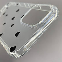 Чохол для Apple iPhone 13 Pro Max чохол із чорними сердечками на телефон айфон 13 про макс прозорий a01f, фото 4
