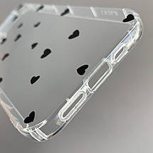 Чохол для Apple iPhone 12 Pro чохол із чорними сердечками на телефон айфон 12 про прозорий a01f, фото 3