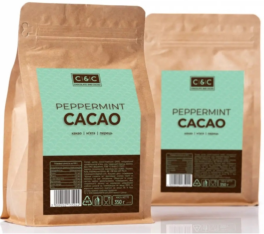 Какао порошок PepperMint 350 гр. C&С з перцем і мятою, фото 1