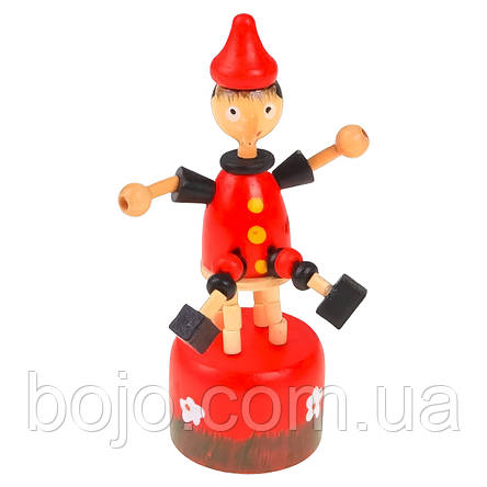 Дитяча дерев'яна іграшка на пружині Буратино (B), фото 2