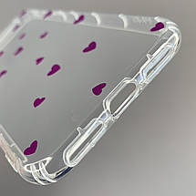Чохол для Apple iPhone X / Xs чохол з фіолетовими сердечками на телефон айфон х / хс прозорий a01f, фото 3