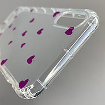 Чохол для Apple iPhone X / Xs чохол з фіолетовими сердечками на телефон айфон х / хс прозорий a01f, фото 4