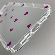 Чохол для Apple iPhone 12 Pro Max чохол із фіолетовими сердечками на телефон айфон 12 про макс прозорий a01f, фото 3