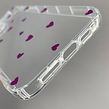 Чохол для Apple iPhone 14 Pro Max чохол із фіолетовими сердечками на телефон айфон 14 про макс прозорий a01f, фото 3