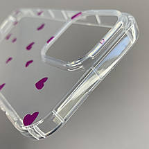 Чохол для Apple iPhone 14 Pro Max чохол із фіолетовими сердечками на телефон айфон 14 про макс прозорий a01f, фото 4