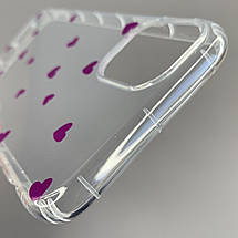 Чохол для Apple iPhone 11 чохол із фіолетовими сердечками на телефон айфон 11 прозорий a01f, фото 4