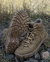 Армійські шкіряні зимові тактичні полуботинки зимове військове взуття тактичні теплі берці зимові койот черевики зима