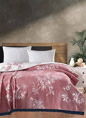 Плед бавовна Vefa Rosa пудра 200х220см