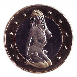 Сувенірна еротична монета 6 еросів (Sex euros). Сувенірний жетон