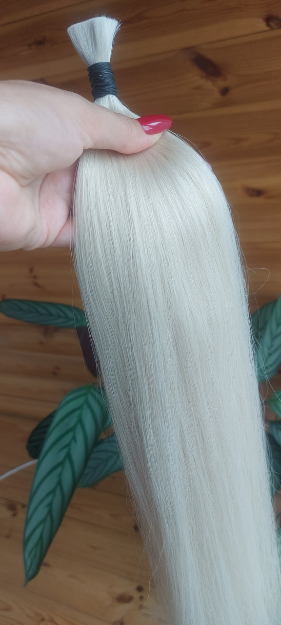 Волосся для нарощення, люкс, тотал блонд 60 см 100 гр, фото 1