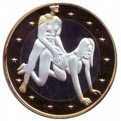 Сувенірна еротична монета 6 еросів (Sex euros). Сувенірний жетон