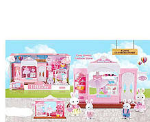 Набір дитячих меблів з будиночком для зайчат 3 персонажі 44х14х24 см, фото 5