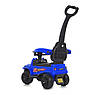 Дитяча каталка-толокар Bambi M 4845 з батьківською ручкою 2 в 1 синій, фото 4