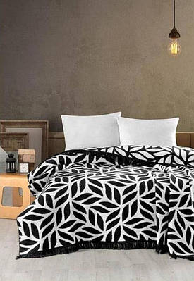 Плед бавовна Vefa Fogila темно синій 200х220см