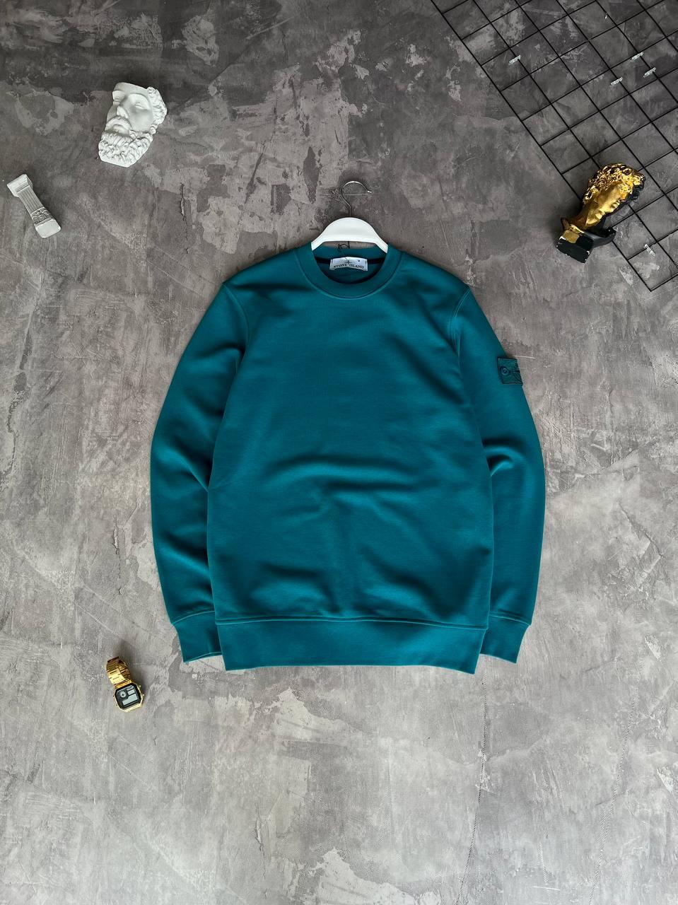 Чоловіча кофта світшот STONE ISLAND M2152 бірюзова