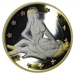 Сувенірна еротична монета 6 еросів (Sex euros). Сувенірний жетон