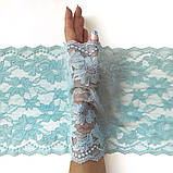 Стрейчеве (еластичне) мереживо м'ятного відтінку, шириною 22 см., фото 2