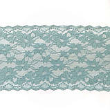 Стрейчеве (еластичне) мереживо м'ятного відтінку, шириною 22 см., фото 6
