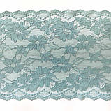 Стрейчеве (еластичне) мереживо м'ятного відтінку, шириною 22 см., фото 3