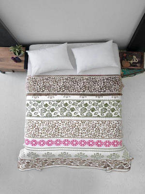 Плед бавовна Vefa Flowers різнокольоровий 200х220см