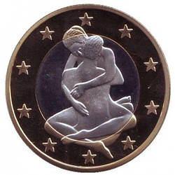 Сувенірна еротична монета 6 еросів (Sex euros). Сувенірний жетон