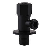 Кран вентильний кутовий Professional 1/2″x1/2″ NV-QP888 BLACK у чорному кольорі