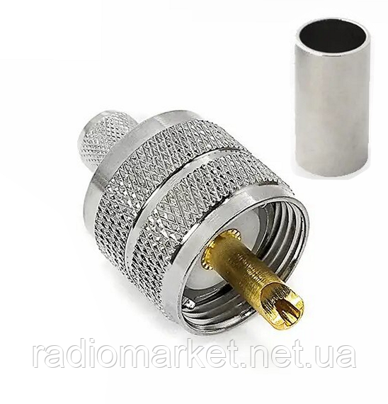Роз'єм (штекер) UHF Dosin, під кабель RG-58, обтискний, фото 1