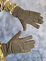 Рукавички флісові хакі, тактичні рукавички теплі для військових