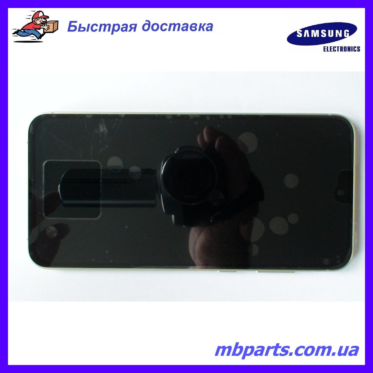 Дисплей із сенсором Samsung A556 Galaxy A55 Yellow (GH82-34308D) сервісний оригінал у складі з рамкою!