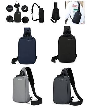 Чоловіча сумка-слінг через плече 31*18 см на блискавці з кишенями в різних варіантах Kay