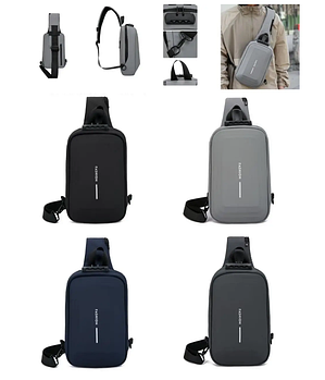 Чоловіча сумка-слінг через плече 31*18 см на блискавці з кишенями в різних варіантах Kay