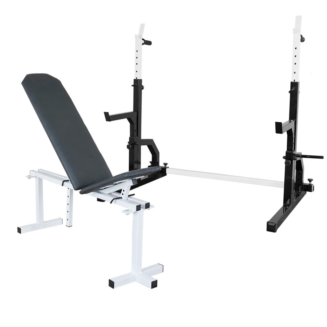 Силовий комплект A058: стійки для присідань зі страховкою + лава для жиму, фото 1