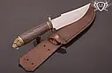 Ніж ручної роботи "Античний тигр" 155х39х2.3см з інструментальної сталі та колодкою з дуба, фото 3