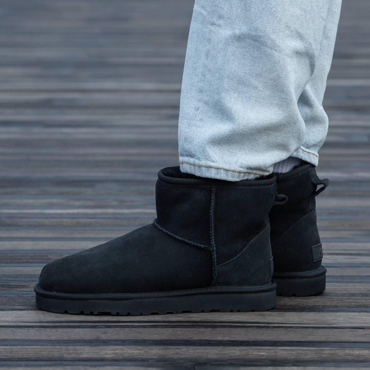 Зимові черевики UGG Mini Black | чорні, замша, розміри 36–45 (унісекс), фото 1