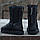 Зимові жіночі черевики UGG Classic Short II Zip Boot Leather | шкіряні, чорні, розміри 36–40, фото 6
