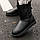 Зимові жіночі черевики UGG Classic Short II Zip Boot Leather | шкіряні, чорні, розміри 36–40, фото 8
