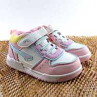 Демісезонні кросівки на дівчинку високі рожеві на липучці тм BiKi