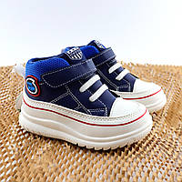Дитячі демісезонні черевики сині для хлопчика на липучках тм Том.м