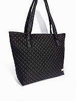 Жіноча стьобана сумка 43*31см чорна (200-995)