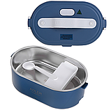 Металевий ланчбокс для їжі з підігрівом Adler AD 4505 blue контейнер з підігрівом, фото 9