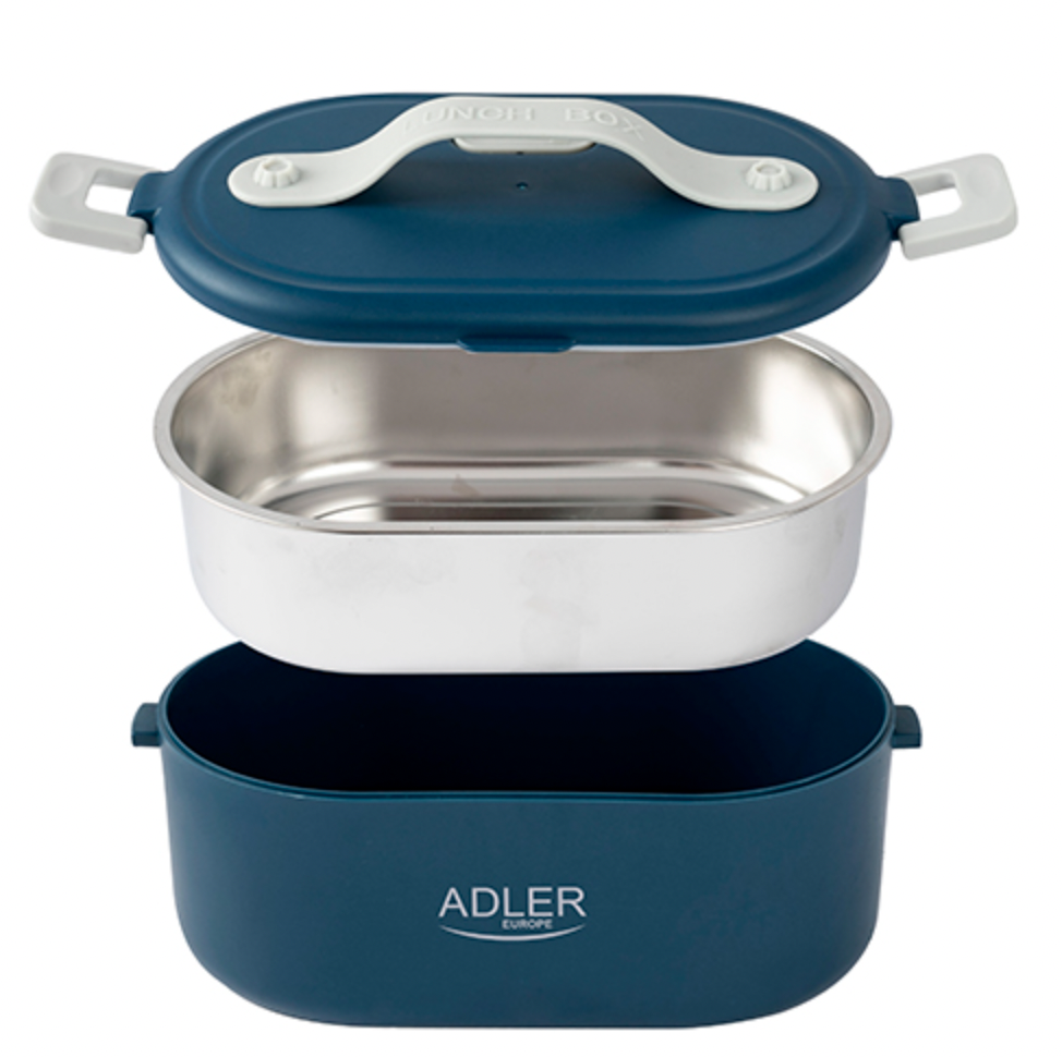 Металевий ланчбокс для їжі з підігрівом Adler AD 4505 blue контейнер з підігрівом, фото 1
