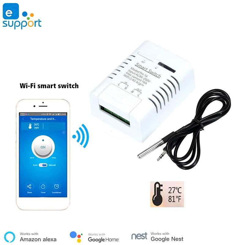 Wi-fi реле з датчиком температури DS18B20 16A 3000Вт Ewelink Sonoff, фото 1